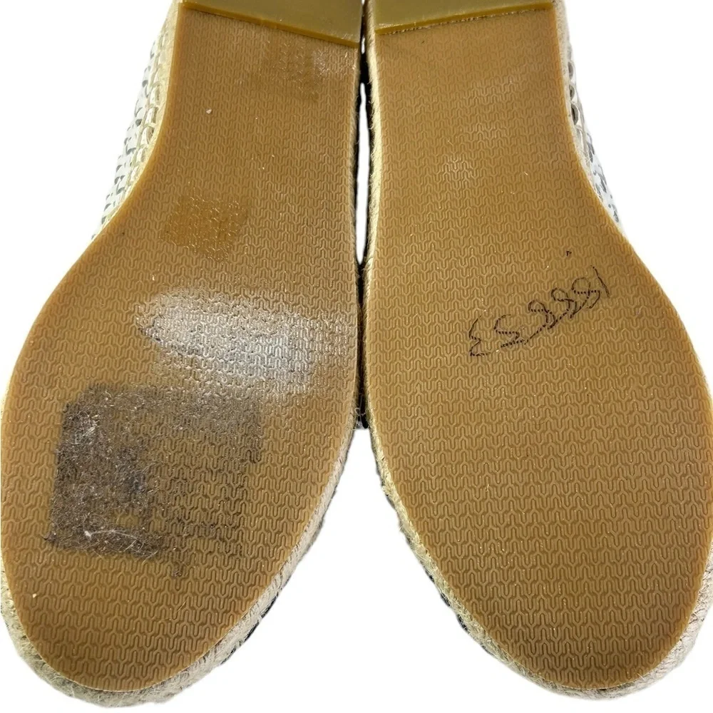 J McLaughlin black white woven leather espadrille size 7.5